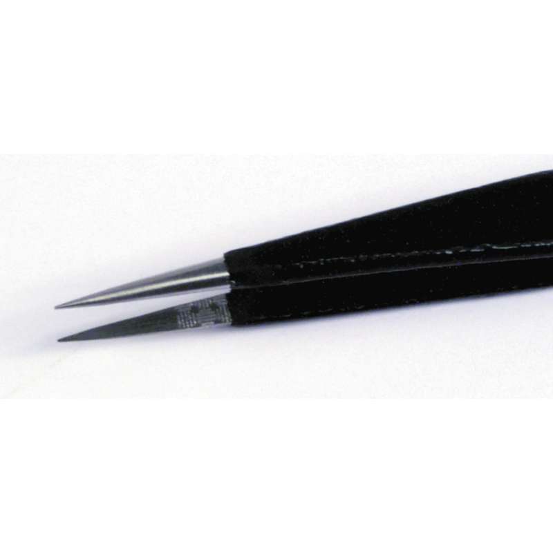 ESD-Safe Style 3-SA Stainless Steel Anti-Magnetic Tweezers with Fine Point Tips, 4-3/4"